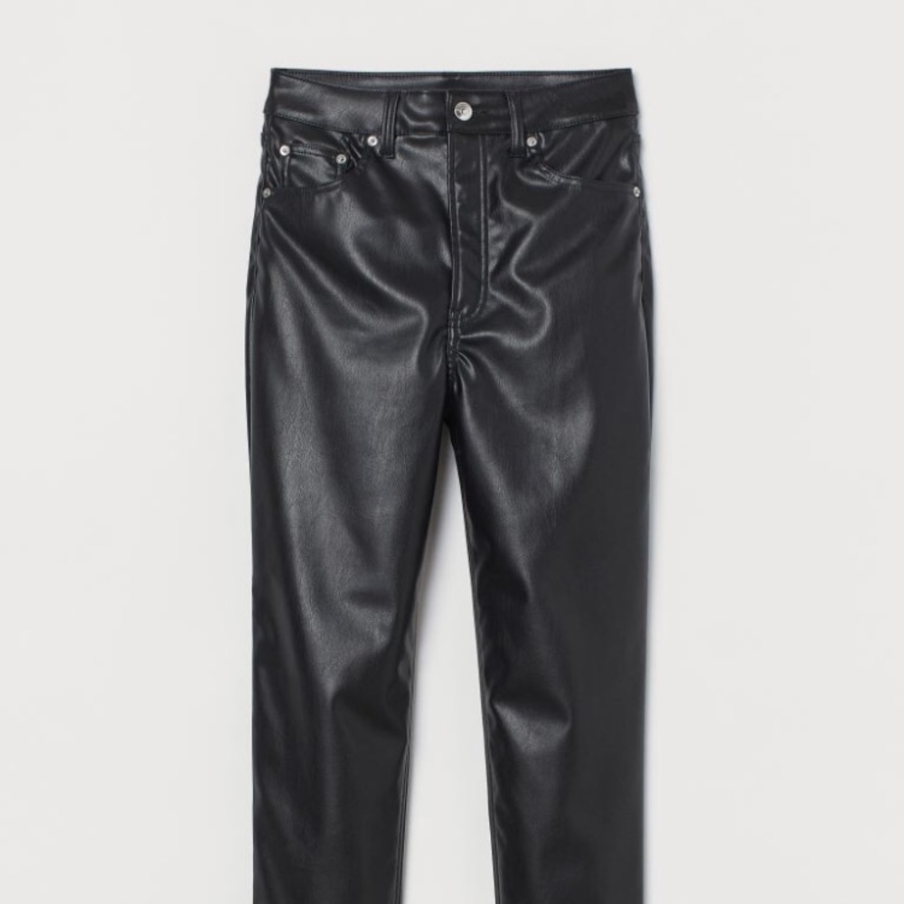 Black faux leather pants from H&M